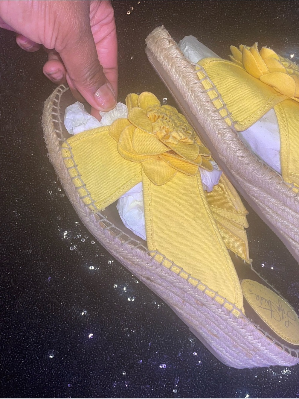 Life Stride Yellow Floral Espadrille Slides